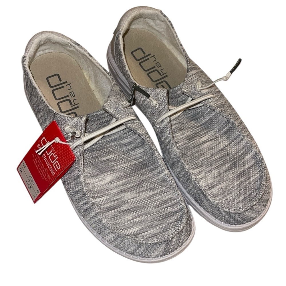 NEW Hey Dude Wendy Sox Glacier Grey Shoes Size 9 Moccasins Comfy